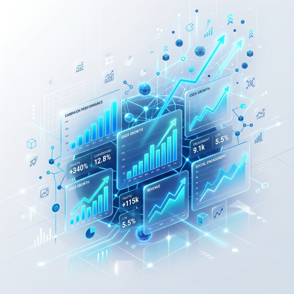 Digital marketing command center with live analytics